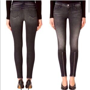 J Brand Mid Rise Super Skinny Black Heath Front Zip Jeans, Sz 27, NWOT